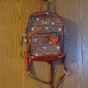 Juicy Couture Red and Brown Strawberry Backpack